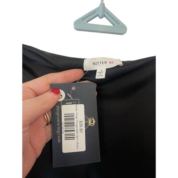 Better Be Women's Size Small NWT Satin Skirt Black Full Length - Picture 4 of 5